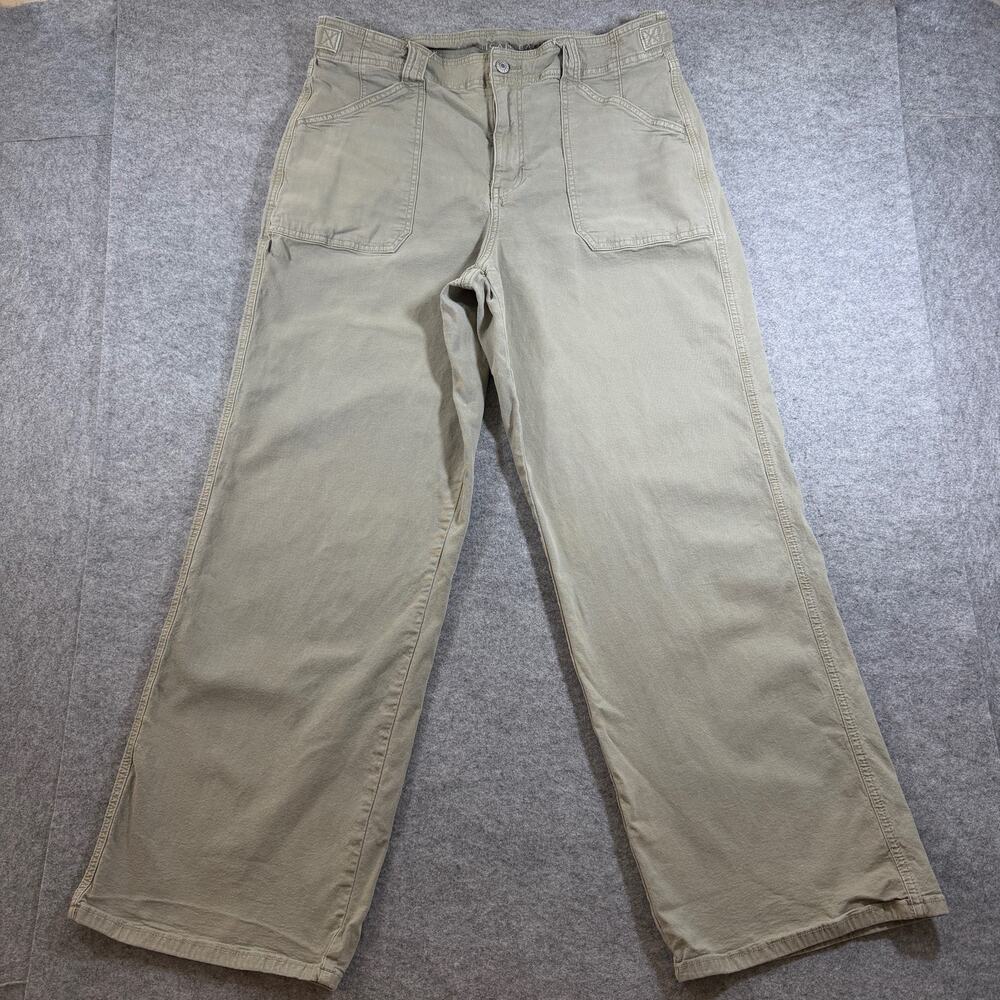 American Eagle Stovepipe Pants Womens 14 Regular Khaki Stretch Adjustable Waist